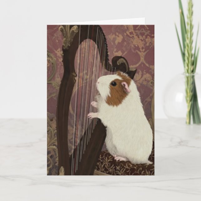 A Polite Performance – Guinea Pig Greeting Card (Front)