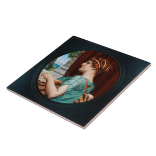 A Pompeian Lady by John William Godward Tile