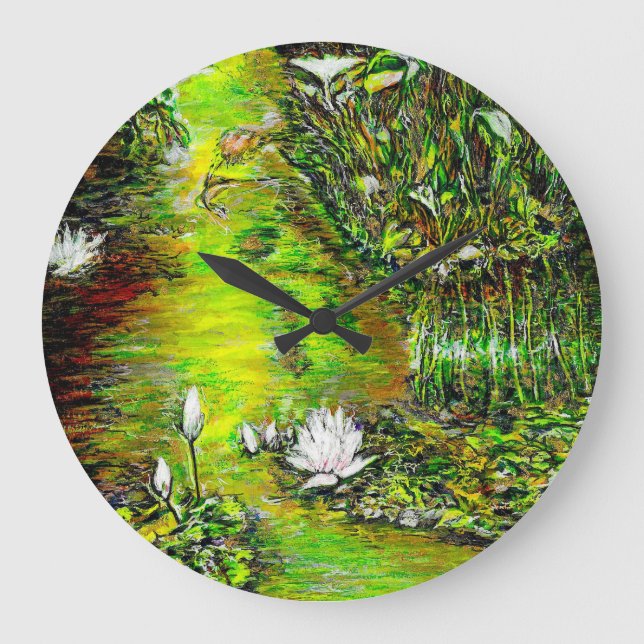 A Pond with Unpure Thoughts Large Clock (Front)