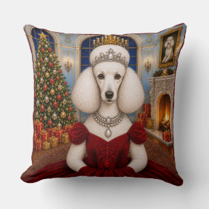 A Poodle Christmas Holiday Throw Pillow