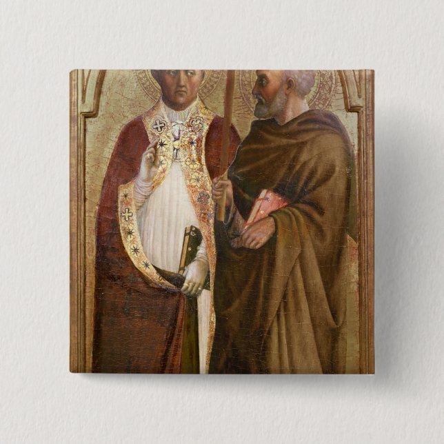 A Pope  and St. Matthias, c.1428-29 2 Inch Square Button (Front)