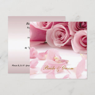 A Popular Elegant Wedding Invitation Pink Flowers