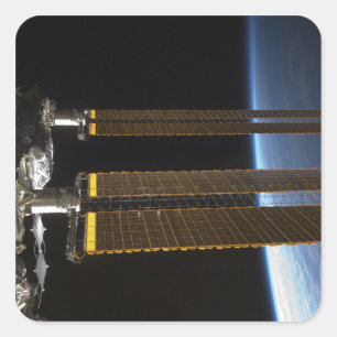 A portion of the International Space Station 2 Square Sticker