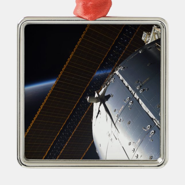 A portion of the International Space Station Metal Ornament (Front)
