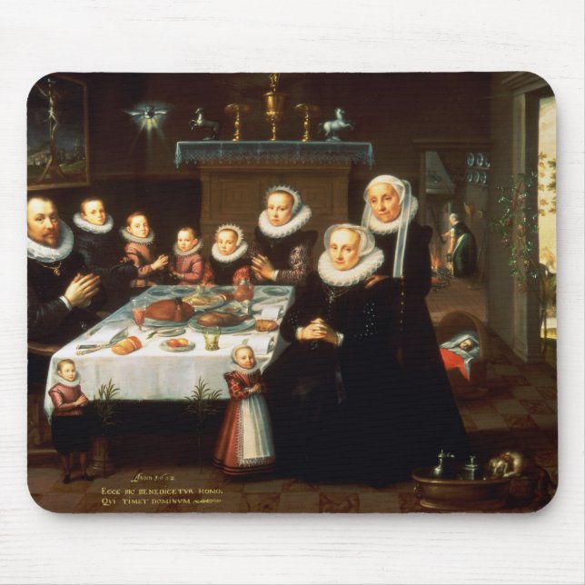A Portrait of a Family saying Grace Before a Meal Mouse Pad (Front)