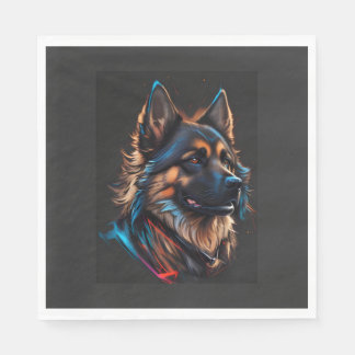 A portrait off an German shepherd dog   Napkin