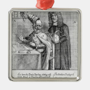 A Portrayal of Titus Oates Metal Ornament
