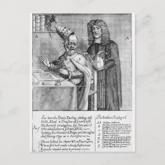 A Portrayal of Titus Oates Postcard (Front)