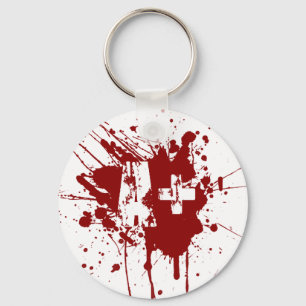 A positive Blood Type for Vampires & Zombies Keychain