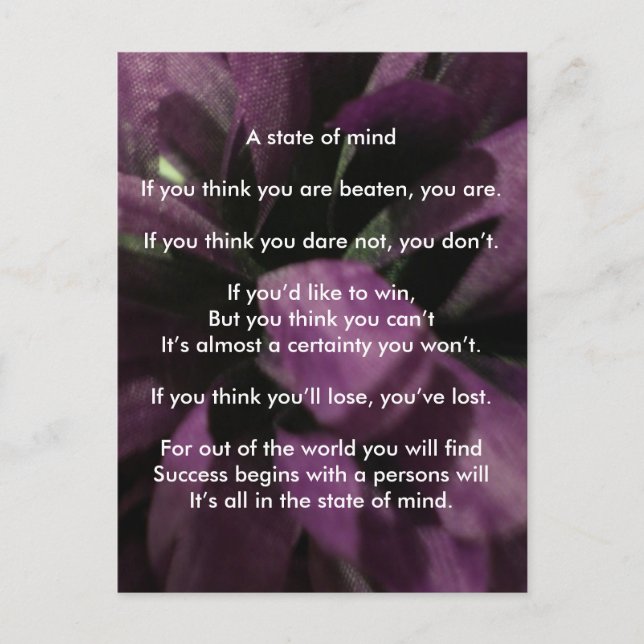 A Positive State of Mind Postcard (Front)