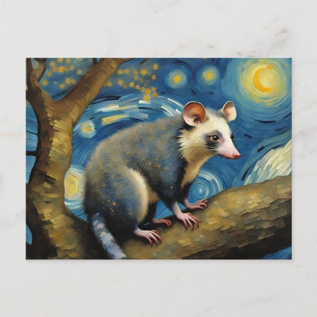 A Possum in the Starry Night Postcard (Front)