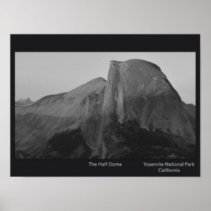 A poster of the Half Dome at sunset in Yosemite NP