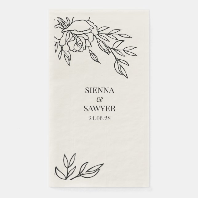 A Posy Of Roses Wedding Beige Dinner Napkins (Front)