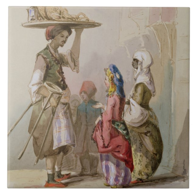 A pot seller, c.1855 tile (Front)