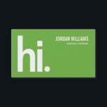 A Powerful Hi - Modern Business Card - Green<br><div class="desc">Make a statement and introduce yourself in a bold way with this modern and charming "A Powerful Hi" business card design. Background colours can be customized online. Company name can also be replaced with your logo. Matching business stationery also available upon request.</div>
