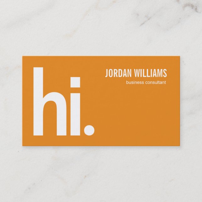 A Powerful Hi - Modern Business Card - Orange (Front)