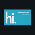 A Powerful Hi - Modern Business Card - Turquoise<br><div class="desc">Make a statement and introduce yourself in a bold way with this modern and charming "A Powerful Hi" business card design. Background colours can be customized online. Company name can also be replaced with your logo. Matching business stationery also available upon request.</div>