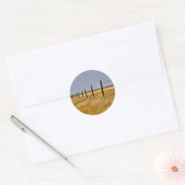 A Prairie Mile Classic Round Sticker (Envelope)