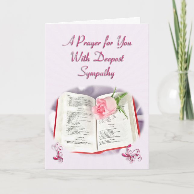 A prayer coming with deepest sympathy card (Front)
