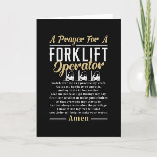 A Prayer For A Forklift Operator Forklift Driver Card