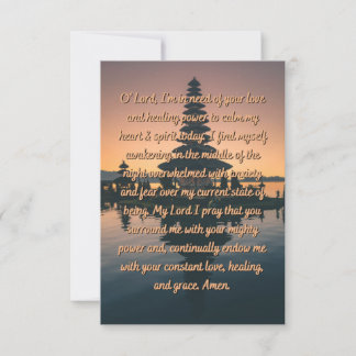 A Prayer For Healing & Strength Flat Greeting Card