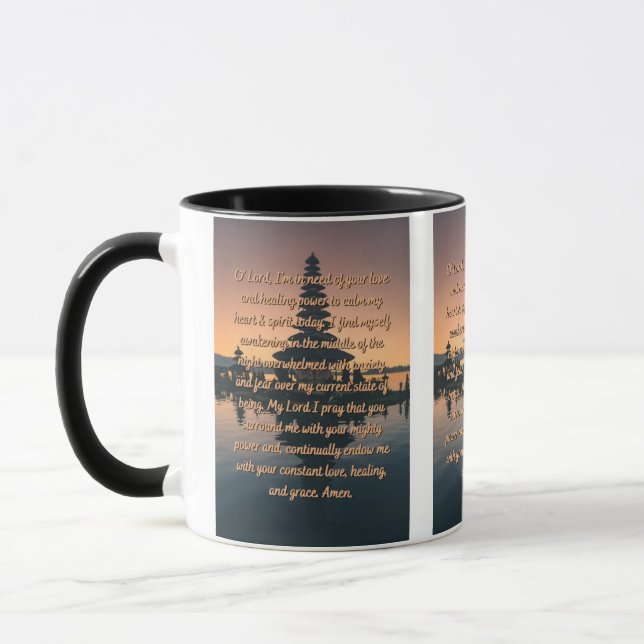 A Prayer For Healing & Strength Two-Tone Mug (Left)