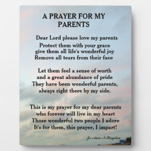 A PRAYER FOR MY PARENTS   PLAQUE
