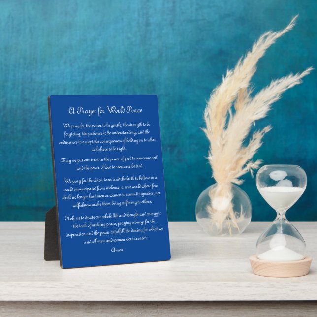 A Prayer for World Peace Plaque (Side)