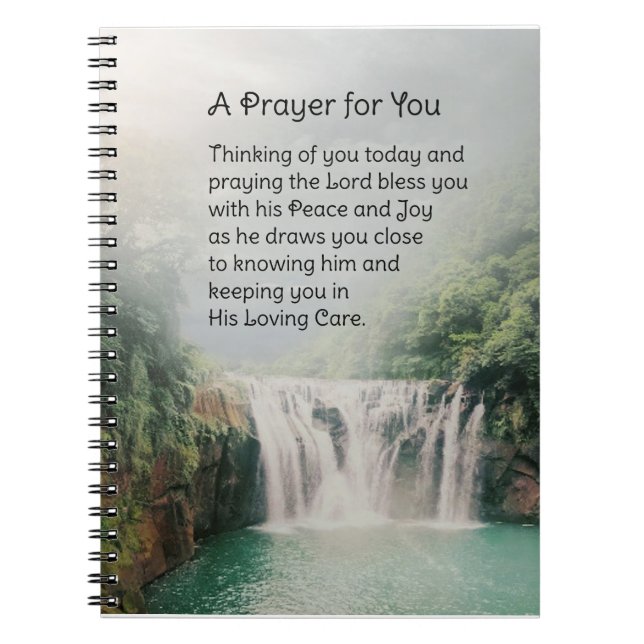 A Prayer For You Beautiful Nature Waterfall Notebook (Front)