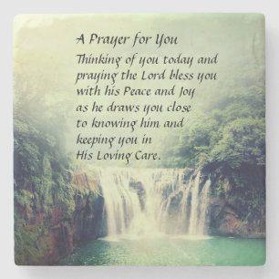 A Prayer For You Beautiful Nature Waterfall Stone Coaster