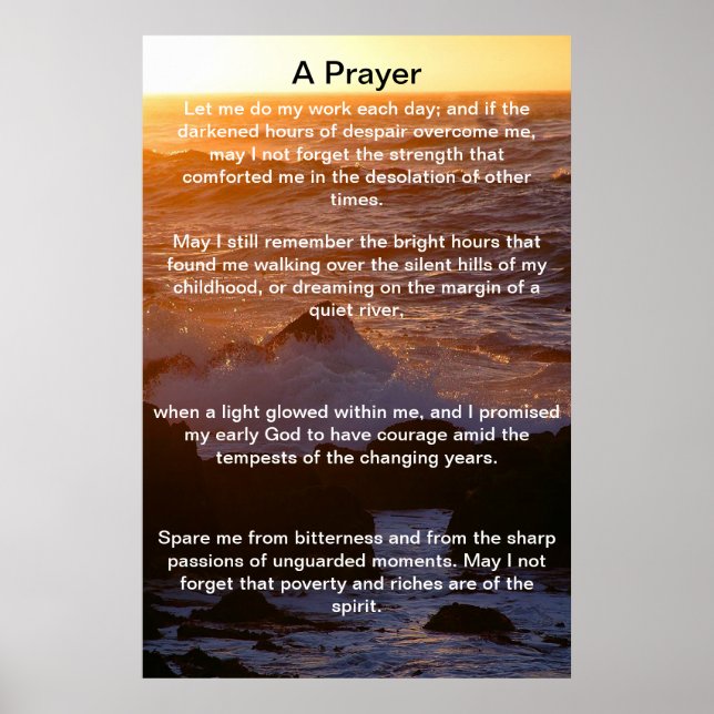 A Prayer Red Ocean Posters (Front)
