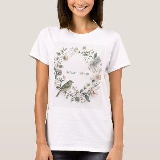 a pretty flower and a little bird T-Shirt