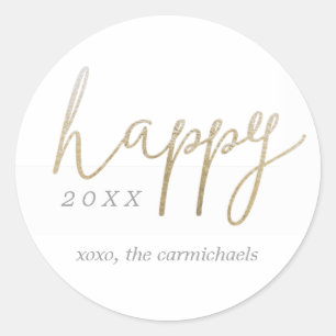A Pretty Happy New Year Personalized Sticker