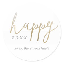 A Pretty Happy New Year Personalized Sticker