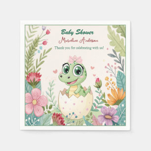 a pretty little Dinosaur Watercolor Hatching Soon  Napkin