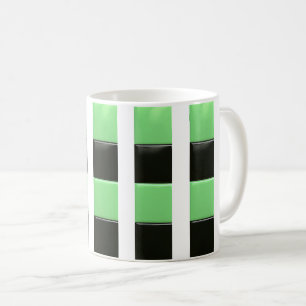 A pretty mug decorated with colorful checkered ban