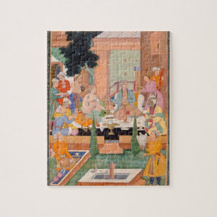 A prince and companions take refreshments and list jigsaw puzzle