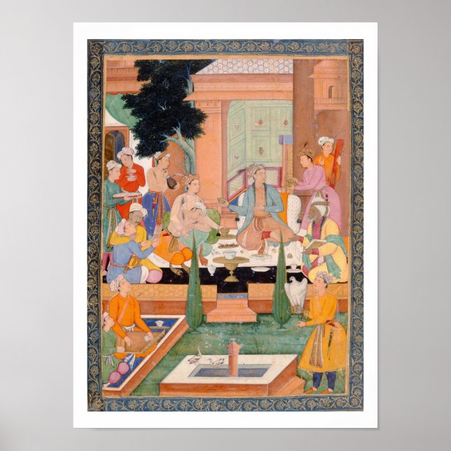 A prince and companions take refreshments and list poster (Front)