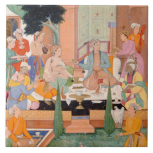 A prince and companions take refreshments and list tile