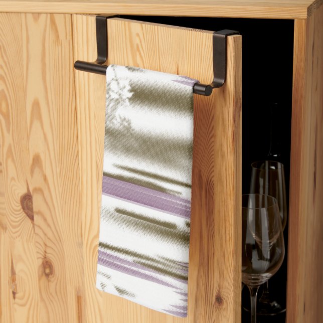 A pristine lake nestled among snow-capped mountain kitchen towel (Thirds Fold)
