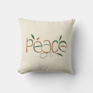 A product with a design of "Peace" Throw Pillow