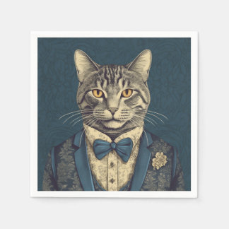 A Professional Business Cat in a Suit Cute Napkin