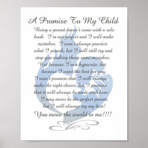 A Promise to my Child - Boy Poster