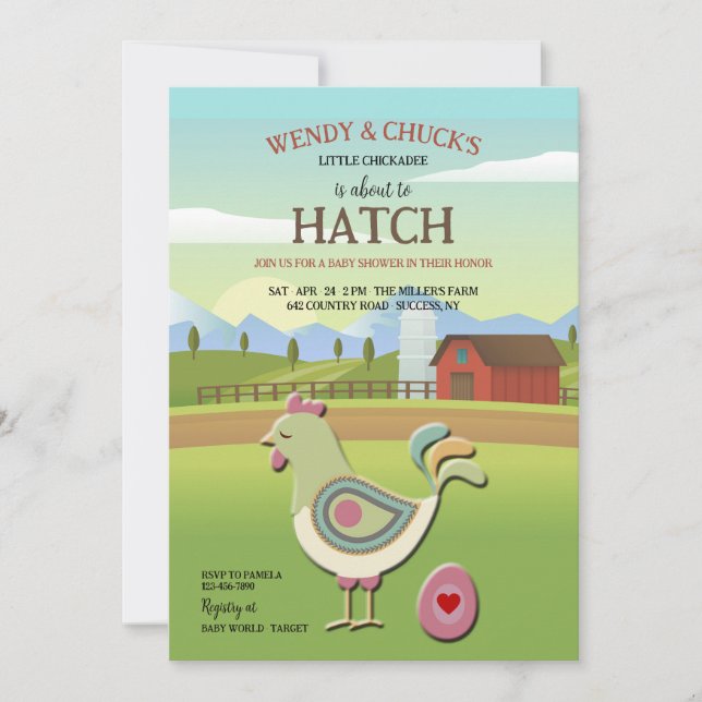 À Propos De Hatch Baby shower Invitation (Devant)