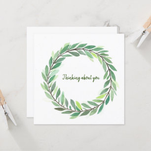 À propos de vous carte feuille verte wreath