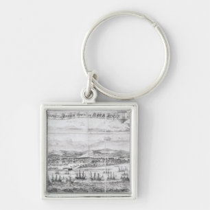 A Prospect of Bridge Town in Barbados Keychain