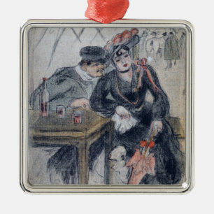 A Prostitute and her Client Metal Ornament