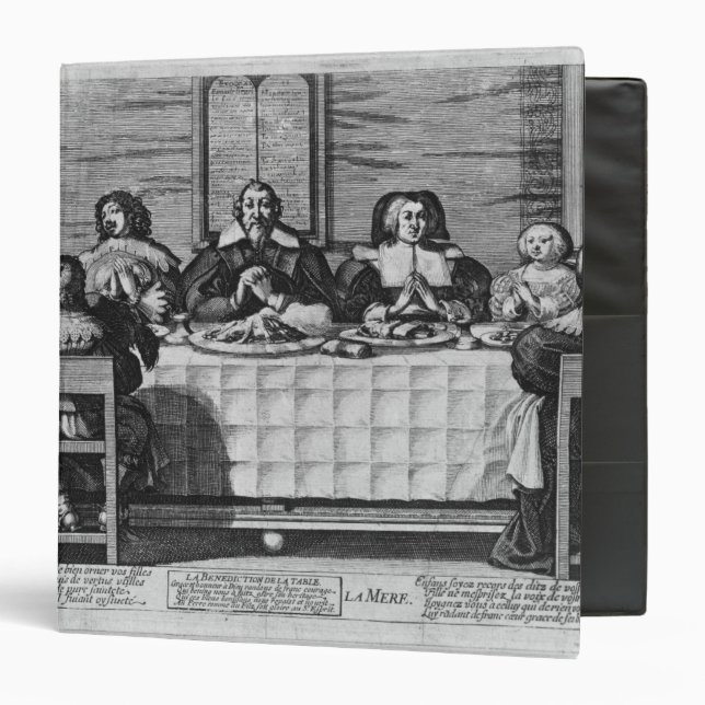 A Protestant family blessing the meal Binder (Front/Inside)