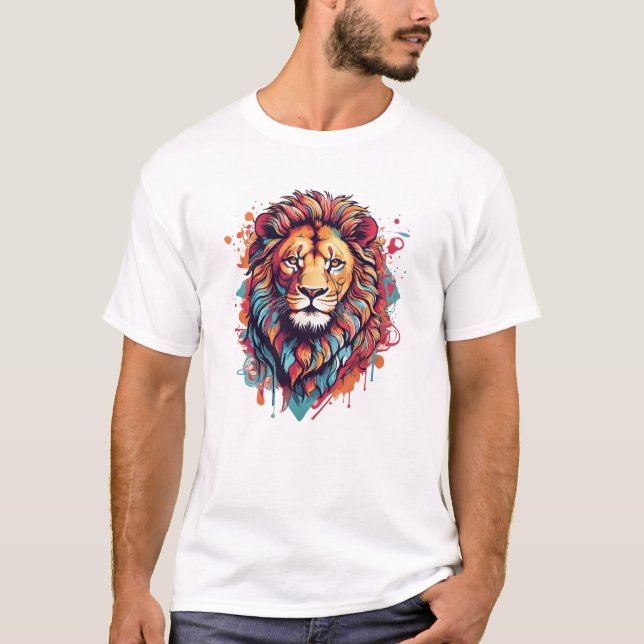 A psychedelic graphic design with a lion T-Shirt (Front)
