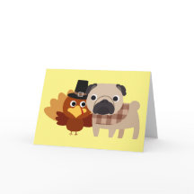 A Pug Thanksgiving Greeting Card